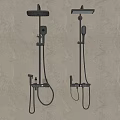 Modern Black Wall Mounted Shower System With Rainfall Head And Handheld Sprayer