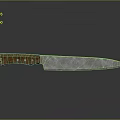 Durable Sharp Kitchen Knife With Wooden Handle And Polished Metal Blade