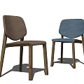 Modern Single Chairs With Wooden Legs And Brown Blue Fabric Upholstery Design