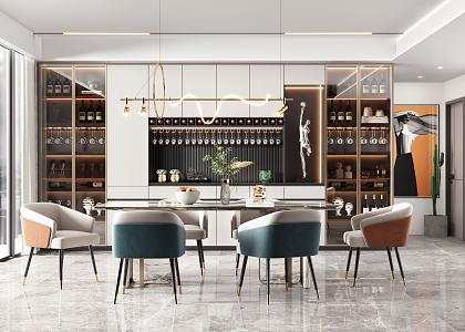 Light Luxury Restaurant 3d model