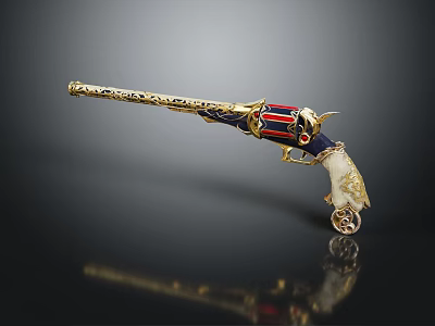 modern pistol antique pistol classical pistol 3d model