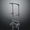 Sturdy Metal Sports Equipment With Parallel Bars Red Grips And Stable Base For Home Gym Training