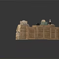 Rustic Wooden Dresser Set With Multiple Drawers And Decorative Bottles Cloth