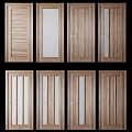 Modern Hinged Doors with Wooden Frames Glass Panels and Home Interior Designs