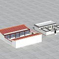 Traditional and Modern Building Models Featuring Swing Doors with Architectural Design Elements 3d model