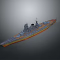 Detailed 3D Model of Military Battleship as Water Transport Vehicle