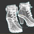 Modern Boots High Heeled Boots 3d model