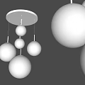 Modern Contemporary White Spherical Chandelier With Multiple Ball Design And Gray Wall Background 3d model