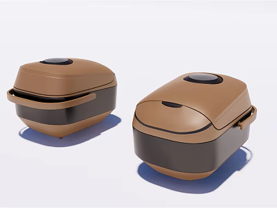 Modern Brown And Black Rice Cookers With Sleek Design For Kitchen Use 3d model