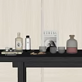 Modern Tableware Ornaments Wine Sets Wine Glass Plates Books 3d model