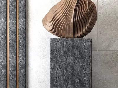 Modern sculpture wood carving decorative ornaments 3d model