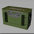 Green Military Weapon Storage Box With Metal Handle And Durable Construction 3d model