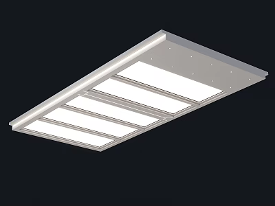 Modern White Ceiling Design With Linear Recessed Lights And Sleek Panel Structure 3d model