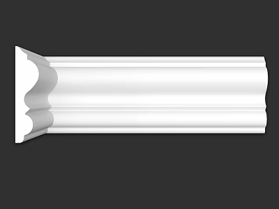 White Decorative Molding With Ornate Curved Design For Interior Decoration 3d model