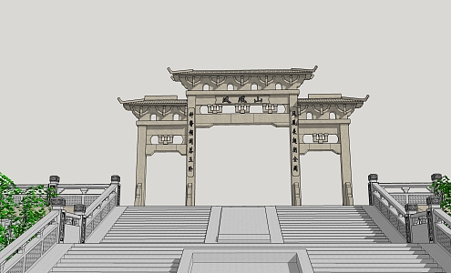 Chinese archway 3d model