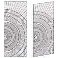 Symmetrical Geometric Design Featuring Concentric Circles Radial Lines In Gold Cream Navy And Black
