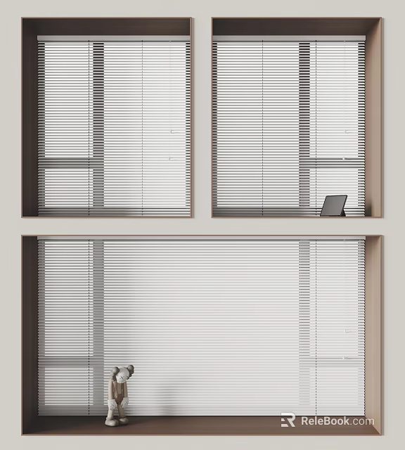 Modern White Window Blinds With Minimalist Design For Home Interior Light Control 3d model