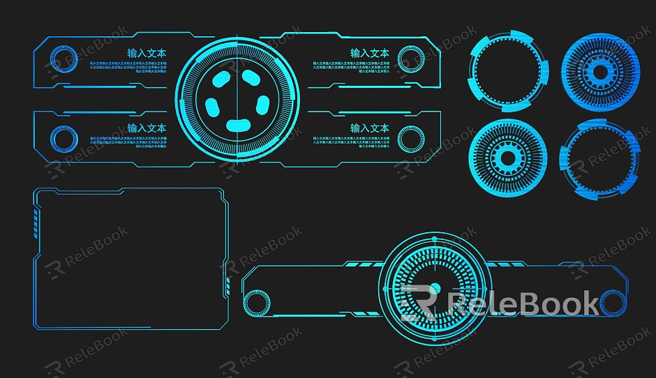 Modern science and technology line science and technology line elements model