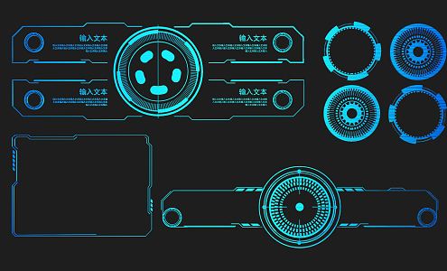 Modern science and technology line science and technology line elements 3d model