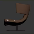 Modern Purple Leather Chair With Quilted Panel And Swivel Metal Base