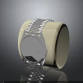 Luxury Silver Bracelet Watch with White Dial and Blue Hands Elegant Design