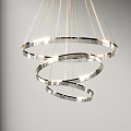 Modern Spiral Ring Chandelier With Crystal Accents And Metal Frame Lighting Design