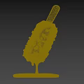 Delicious Chocolate Coated Popsicle With Chunks And Dripping Melting Chocolate Wooden Stick