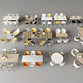 Assorted Modern Table And Chair Sets For Home Interior Design 3d model