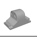 White Corner Line Bracket 3D Model With Two Mounting Holes And Durable Design 3d model