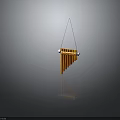 Hanging Wooden Xylophone With Orange Bars Decorative Balls And Colorful Patterns