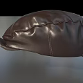 Classic Brown Leather Hat With Sleek Design And Shiny Smooth Finish 3d model