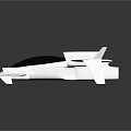 Futuristic White Spacecraft Model With Aerodynamic Design And Multiple Thrusters For Space Exploration