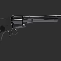 Shiny Metallic Revolver Weapon With Detailed Barrel Cylinder And Grip Design