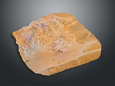 Garden Landscape Design Model With Natural Terrain Mountains Greenery And Paths 3d model