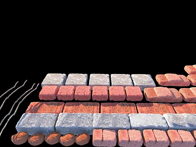 Small products, dead branches, bricks and stones 3d model