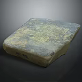 Rustic Wood And Stone Base With Square Shape Textured Surface And Carved Marks 3d model