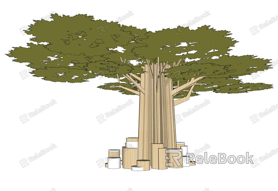 Modern modeling tree landscape tree model