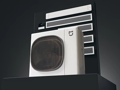 Sleek Modern White Air Conditioner Fan With Cooling Function On Stand 3d model