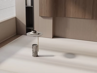 Modern Minimalist Side Table with Round Top and Metal Frame for Contemporary Living Room Decor 3d model