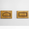 Wooden Decorative Panels With Carved Arched Top And Rectangular Frame Design 3d model
