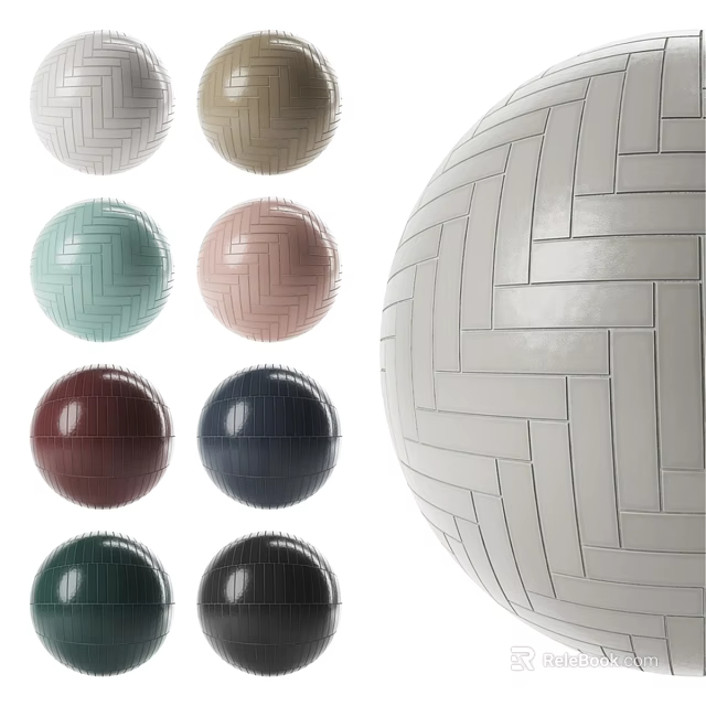 Woven Sphere Components With Various Colors And Textured Design Details 3d model 