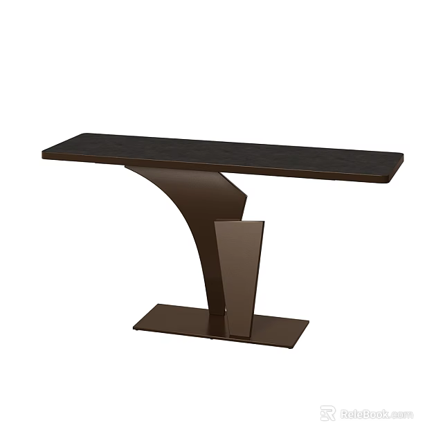 Modern Entryway Side Cabinet With Sleek Black Tabletop And Metal Frame 3d model 