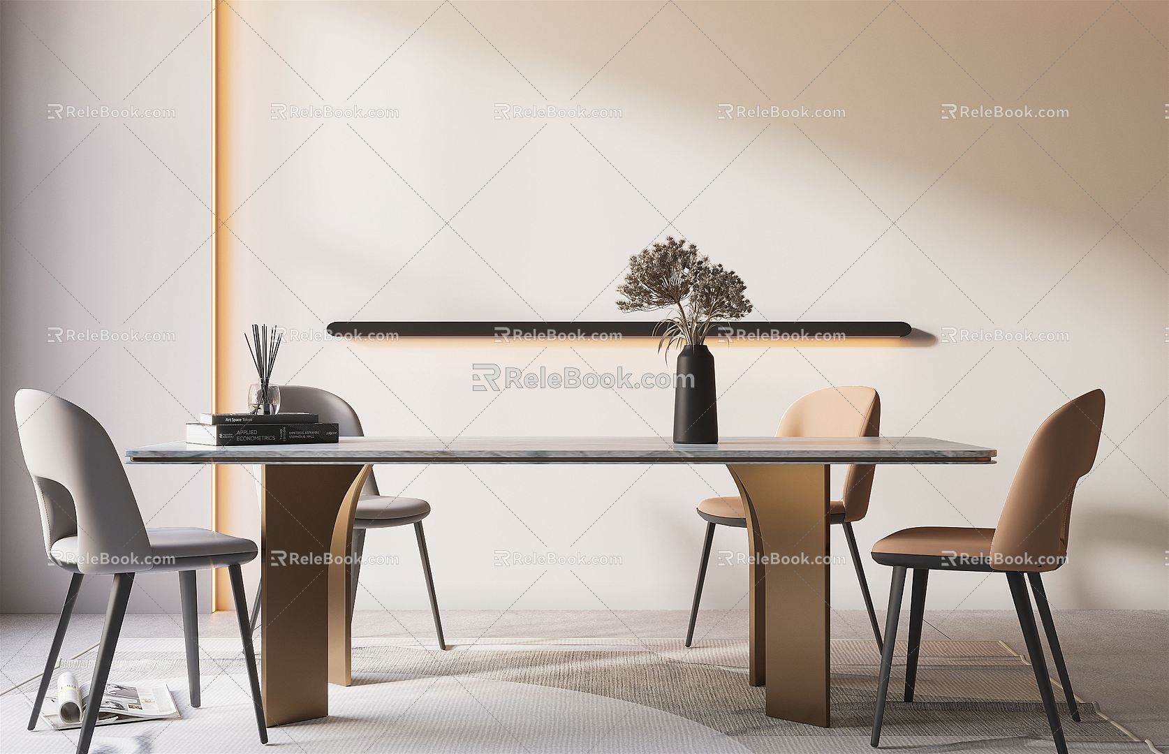 Modern Dining Table and Chair Combination Dining Table and Chair 3d model