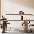 Modern Dining Table and Chair Combination Dining Table and Chair 3d model