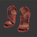 Elegant Women's High Heel Sandals with Cut Out Design and Floral Pattern Details