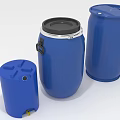 Blue Plastic Barrels With Different Sizes And Secure Lids For Storage