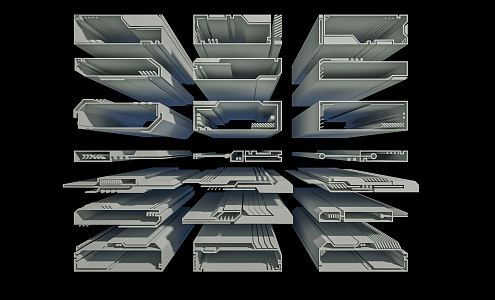 Modern mechanical housing mechanical housing frame 3d model