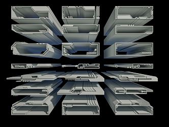 Modern mechanical housing mechanical housing frame 3d model