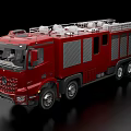 Red Fire Truck With Ladder And Emergency Equipment For Rescue Operations