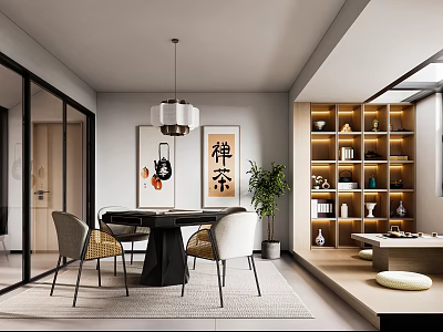 New Chinese Chess Room Home Chess Room Leisure Tea Room 3d model